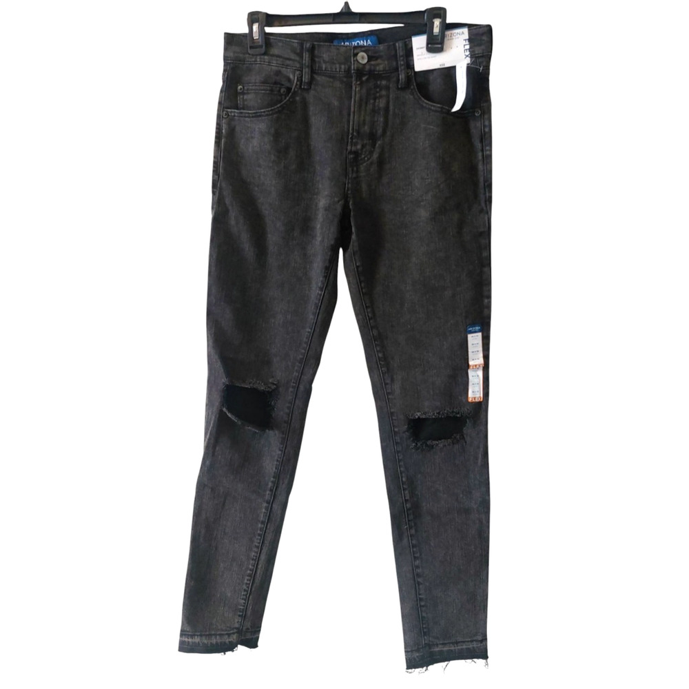 ARIZONA Skinny‎ Flex Fit Men's Distressed Black Jeans Pants 30X32 NWT